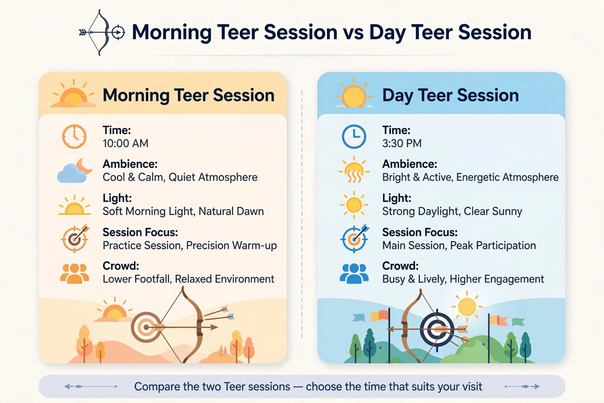 Morning teer vs day teer session comparison chart