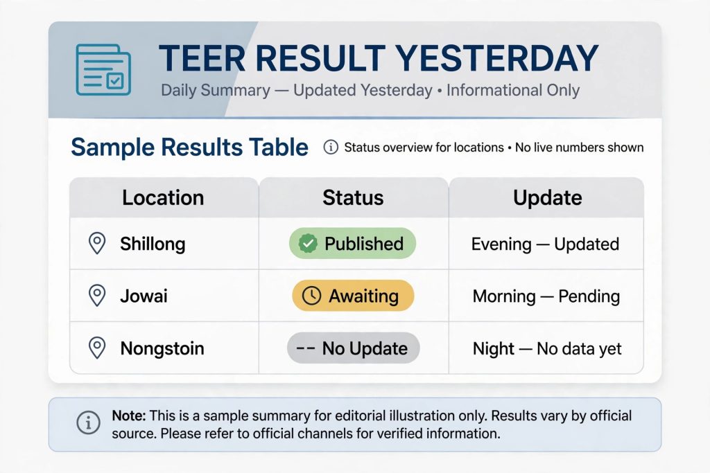 Teer Result Yesterday - Shillong FR SR Session Guide